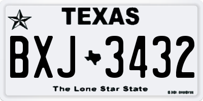 TX license plate BXJ3432