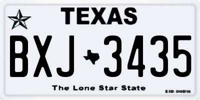 TX license plate BXJ3435