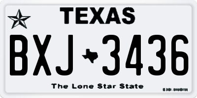 TX license plate BXJ3436