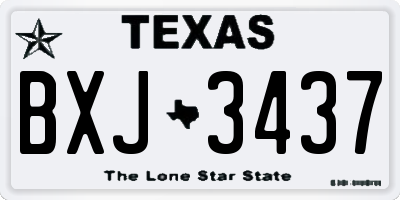 TX license plate BXJ3437