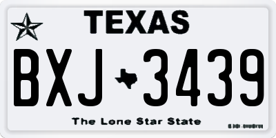 TX license plate BXJ3439