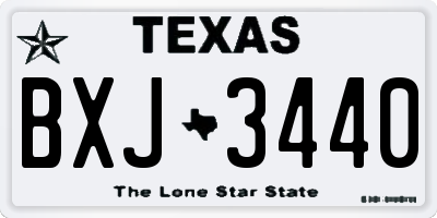 TX license plate BXJ3440