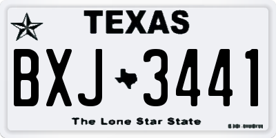 TX license plate BXJ3441