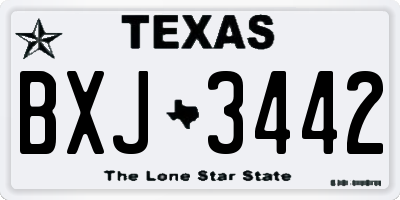 TX license plate BXJ3442