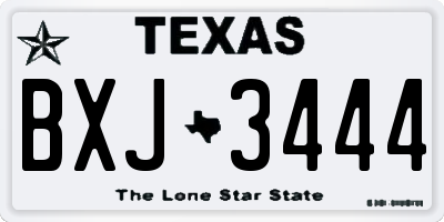 TX license plate BXJ3444