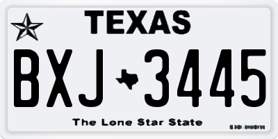 TX license plate BXJ3445
