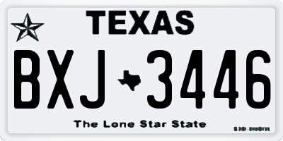 TX license plate BXJ3446