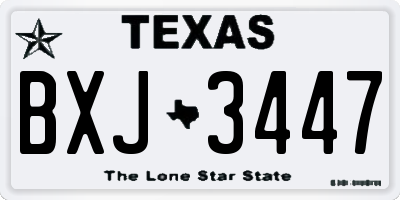 TX license plate BXJ3447
