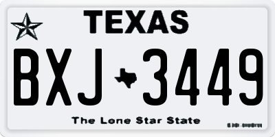 TX license plate BXJ3449