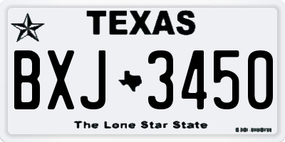 TX license plate BXJ3450