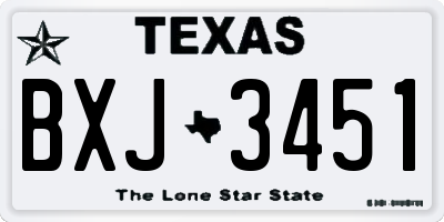 TX license plate BXJ3451
