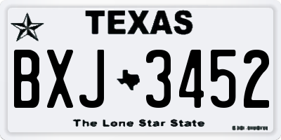 TX license plate BXJ3452