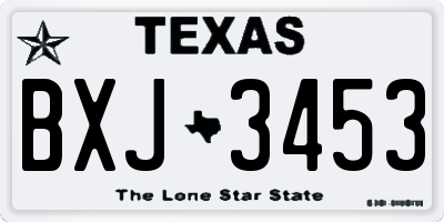 TX license plate BXJ3453