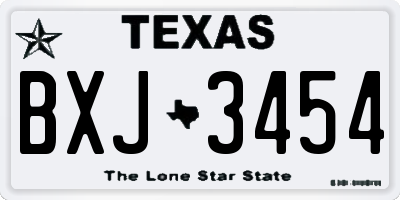 TX license plate BXJ3454