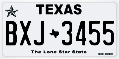 TX license plate BXJ3455