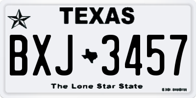 TX license plate BXJ3457