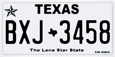 TX license plate BXJ3458