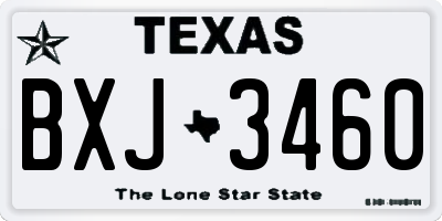 TX license plate BXJ3460