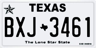 TX license plate BXJ3461