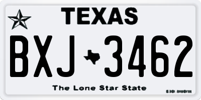 TX license plate BXJ3462