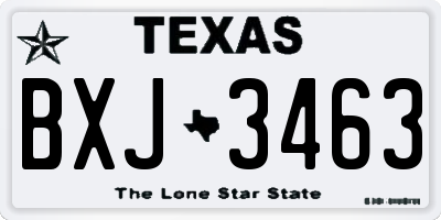 TX license plate BXJ3463