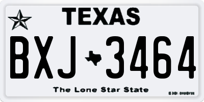TX license plate BXJ3464