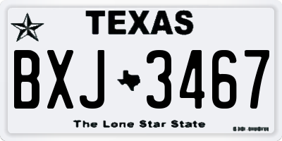 TX license plate BXJ3467