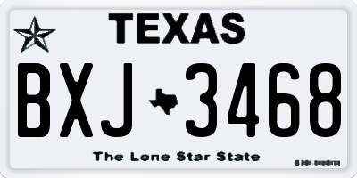 TX license plate BXJ3468