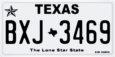 TX license plate BXJ3469