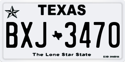 TX license plate BXJ3470