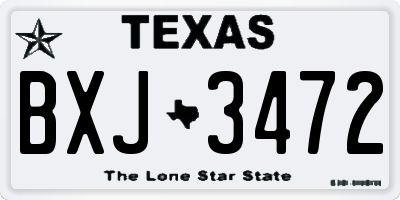 TX license plate BXJ3472