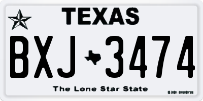 TX license plate BXJ3474
