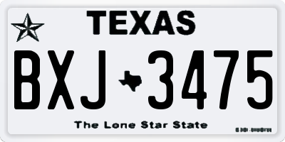 TX license plate BXJ3475