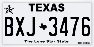 TX license plate BXJ3476