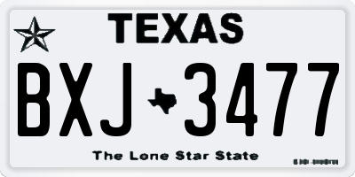 TX license plate BXJ3477
