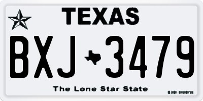 TX license plate BXJ3479