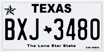 TX license plate BXJ3480