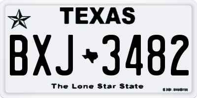TX license plate BXJ3482