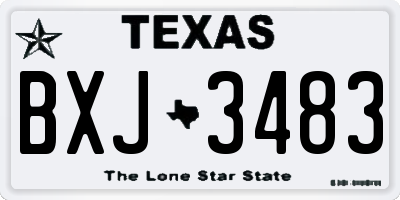 TX license plate BXJ3483