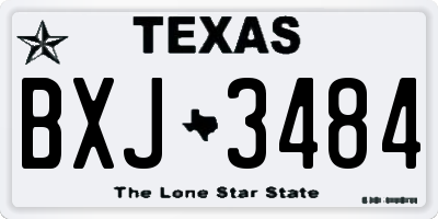 TX license plate BXJ3484