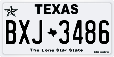 TX license plate BXJ3486