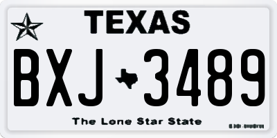 TX license plate BXJ3489