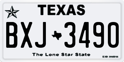 TX license plate BXJ3490