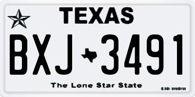 TX license plate BXJ3491