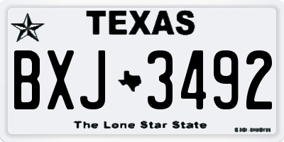 TX license plate BXJ3492