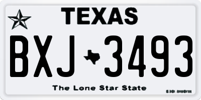 TX license plate BXJ3493