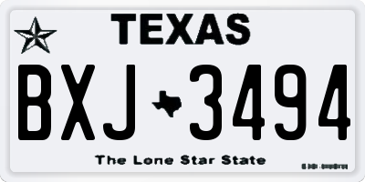 TX license plate BXJ3494