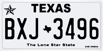 TX license plate BXJ3496