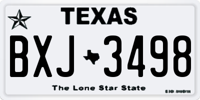 TX license plate BXJ3498