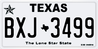 TX license plate BXJ3499